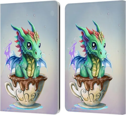 Vista 26 de Head Case Designs Officially Licensed Ruth Thompson Boba Tea Cup O Dragons Leather Wallet Case Compatible with Kindle Paperwhite 1/2 / 3