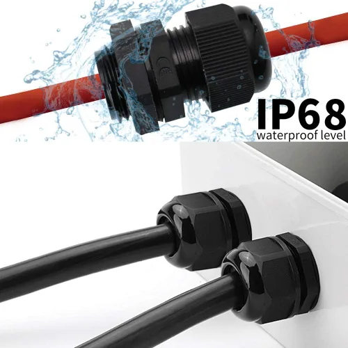 Vista 6 de MAKERELE NPT de 1" Conector de Glándula de Cable Agarre de Cordón Protectores de Alambre de Nylon Plástico Impermeables