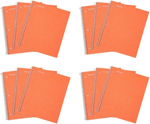 Vista 10 de Mintra Office Cuadernos de espiral duraderos, 1 materia, (hielo ártico, aceite de chile, verde oliva, rayas universitarias, paquete de 3)