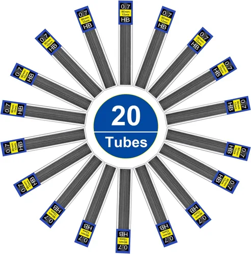 Vista 3 de Morepack 240 repuestos de plomo con caja de plástico, 0.028 in HB, repuestos de lápiz mecánico resistentes a roturas, 20 tubos