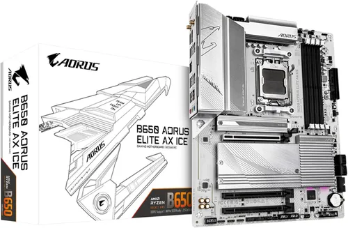 GIGABYTE B650 AORUS Elite AX ICE (AM5/ LGA 1718/ AMD/ B650/ ATX/ 5-Year Warranty/ DDR5/ Triple M.2/ PCIe 5.0/ USB 3.2 Gen2X2 Type-C/WiFi 6E/ 2.5GbE