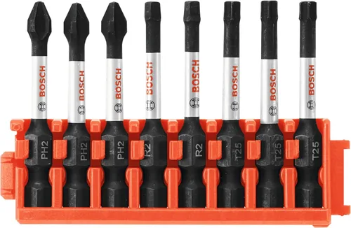 Vista 31 de BOSCH CCSV108 Juego surtido de 8 piezas 1 pulg. Brocas de inserción Impact Tough Phillips, Square y Torx con clip para sistema de estuche