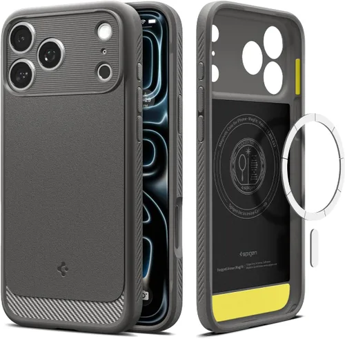 Vista 15 de Spigen - Funda Rugged Armor MagFit diseñada para el iPhone 15 Pro Max (2023) [Protección de grado militar] Compatible con MagSafe - color negro mate