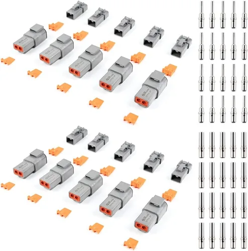 Vista 9 de JRready ST6462 Deutsch DTP Kit de conectores - Conector DTP 2 4 pines 12-16AWG Contactos sólidos tamaño 12, herramienta de crimpado Deutsch