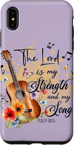 Vista 7 de iPhone 12 mini El Señor es mi fuerza Wildflower Religious Faith On Purple Case