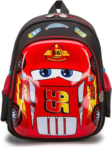Niños Camión Coche Mochila 3D Impermeable Cartoon Comic Kindergarten Niños Preprimario.., Rojo -, dibujos animados