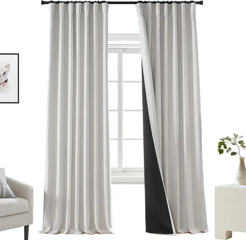 Vista 15 de Cortinas Cortas Marrón Oscuro de 45 Pulgadas de Largo, Cortinas Opacas de Lino con Trabilla Trasera Plisadas Tipo Café para Cocina Dormitorio Baño