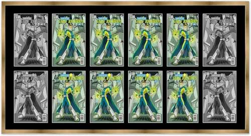 Vista 63 de Marco de cómic negro mate Para cómics publicados entre 1971 y 1985 (marco de madera maciza de cómic de la edad dorada), hecho para exhibir 1 cómic