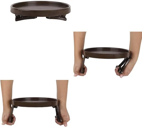Vista 7 de Pekokavo - Bandeja de clip para brazo de sofá, mesa auxiliar para controles remotos/bebidas/soporte para gamepads (bambú)