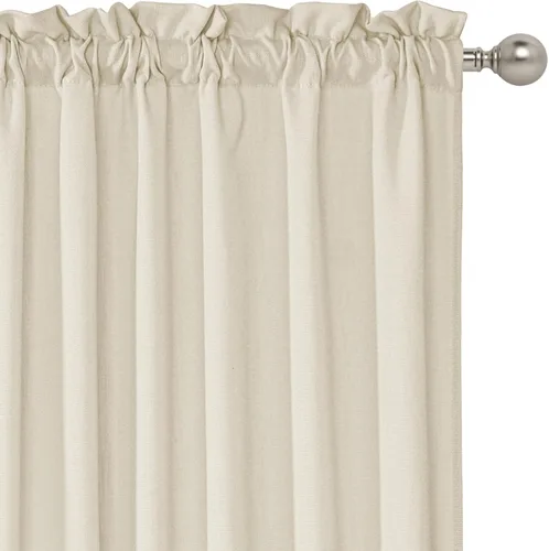 Vista 84 de RYB HOME Cortinas Cortas de Lino con Cenefas Swag - Niveles Semitransparentes para la Parte Superior de Ventanas, Decoración del Hogar con Filtrado