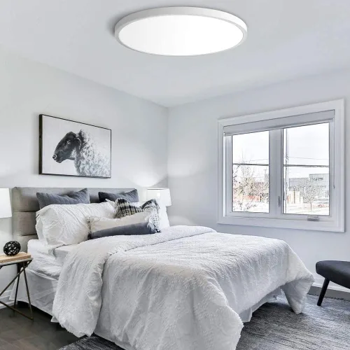 Vista 6 de inShareplus Lámpara de techo LED de 12 pulgadas, 2 unidades, 24 W, 5000 K, luz diurna, ultrafina, moderna, 3200 lm para baño, cocina, sala de estar