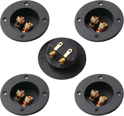 Vista 6 de Arroyner Caja de altavoz de 3 pulgadas, vaso terminal, caja de altavoces de 2 vías, terminal, poste de unión, conector de copa de resorte redondo, 2