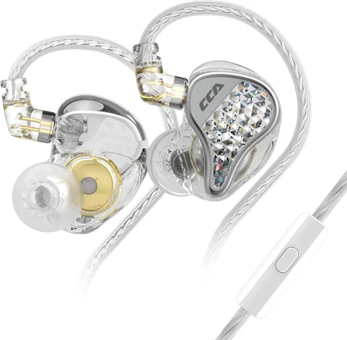 Vista 12 de CCA LYRA Extra Bass Dynamic Diver HiFi - Auriculares intrauditivos, auriculares inalámbricos desmontables con cable para música audifílica/juego Azul