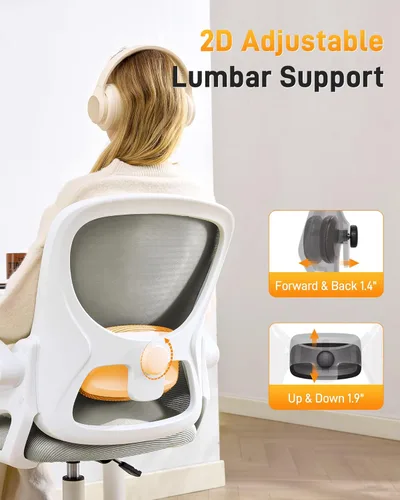 Vista 3 de LukkDys Silla de dibujo con respaldo multiajustable 4D, silla de oficina alta de 19.7 a 27.6 pulgadas de altura, silla de escritorio ergonómica