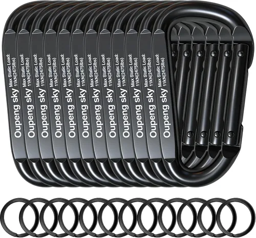 Vista 12 de Carabiner Clip, 3" Iron Heavy Duty Carabiners 855lbs-11KN/2475lbs for Hammocks, Camping Accessories,Hiking,Keychains,Outdoors and Gym etc,D Shaped