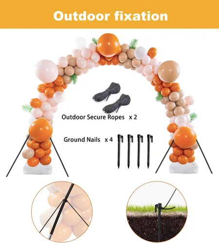 Vista 2 de Kit de arco de globos con base, soporte de arco de globos ajustable de 9 pies de altura y 10 pies de ancho, marco de arco de globos, soporte