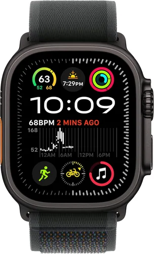 Vista 2 de Apple Watch Ultra 2 [GPS + Celular 49mm] - Caja de titanio negro con correa negra Trail Loop, S/M (Renovado)