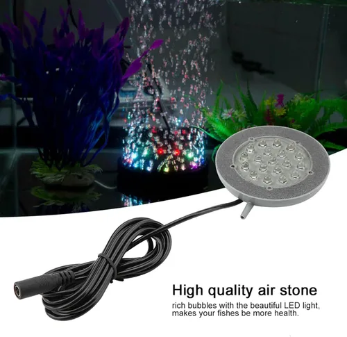 Vista 8 de LED Acuario Aire, Control de Luz Cambio Lámpara Pescado Pescado Burbuja Piedra Decoración US Plug 100 240V