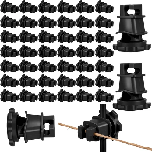 Frienda 100 Pcs Electric Fence Wire Insulators Screw Round Post Insulator Fence Wire Holding Insulator Post Clips Insulators for Farm Garden Pet