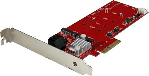 Vista 7 de StarTech.com Adaptador M2 PCIe SSD - x4 PCIe 3.0 NVMe / AHCI / NGFF / M-Key - Perfil Bajo y Perfil Completo - Adaptador SSD PCIe M.2, TAA (PEX4M2E1)