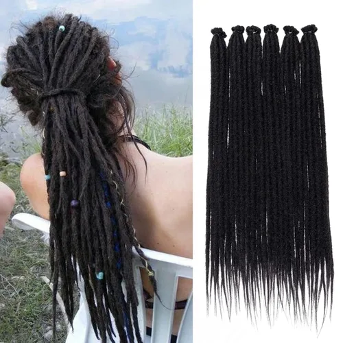 Vista 61 de Leeven Extensiones de Rastas Sintéticas de Doble Punta de 24 Pulgadas 30 Hebras Rastas Boho 613 Rubio 3 Estilos Mixtas Onduladas Rizadas DE Rastas
