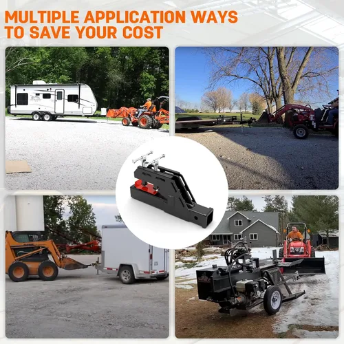 Vista 5 de Nueva abrazadera mejorada en enganche de remolque, enganche de cubo de tractor de abrazadera negro mate de 2 pulgadas, adaptador receptor de montaje