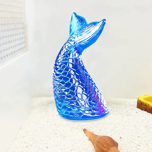 Vista 2 de Zayookey Molde de cola de sirena, molde de epoxi de cristal, cola de pez 3D, moldes de resina de silicona, molde de fundición de resina epoxi