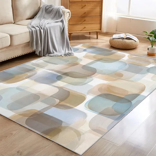 Vista 3 de 2x3 Mid Century Modern Throw Rugs for Entryway, Washable Watercolor Geometric Pattern Indoor Door Mat, Bedroom Kitchen Entrance, Non Slip Soft Thin