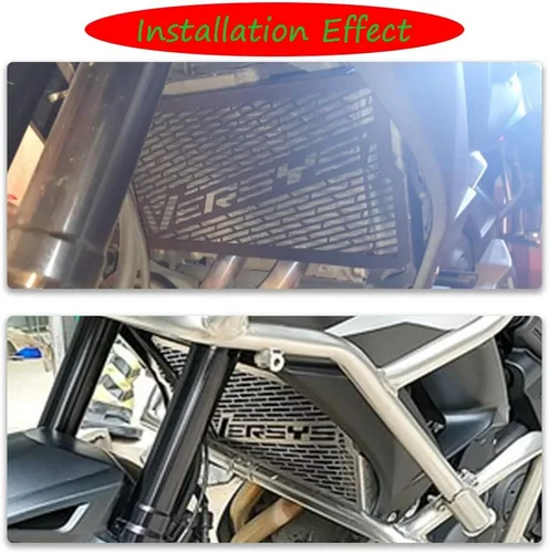 Vista 4 de Piezas de motocicleta para KLE650 VERSYS 650 Versys650 2015 2016 2017 2018 2019 2020 2021 Protector de radiador Protector de parrilla (negro)
