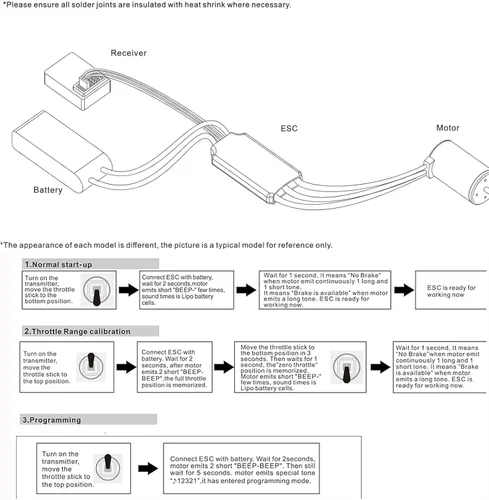 Vista 6 de Controlador de velocidad eléctrico sin escobillas 40A ESC 2-6S LiPo con BEC XT60 y enchufe de 0.157 in para modelo de avión RC Drone