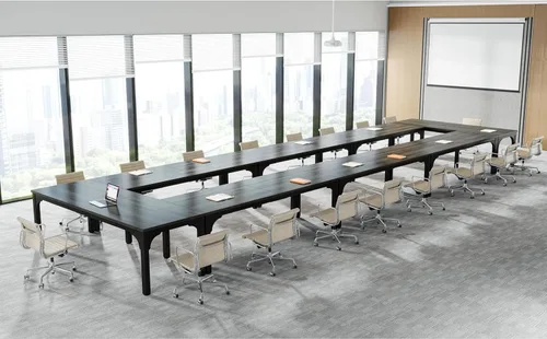 Vista 23 de Mesa de conferencias de 6.56 pies, mesa de seminario rectangular grande súper resistente para 8 personas, mesas largas de negocios, 1 unidad