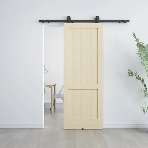 Vista 8 de BARNSMITH Kit de herrajes para puerta corrediza de granero de 5 pies, riel de puerta de granero montado en la parte superior para puerta de granero
