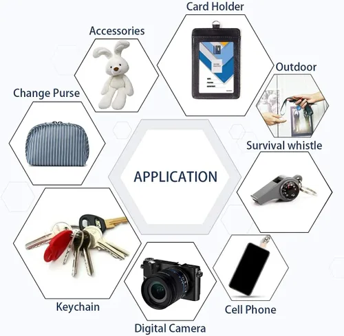 Vista 7 de Sophena Cordones para tarjetas de identificación, llaves de coche, paquete de 5, lindo llavero para mujeres profesoras