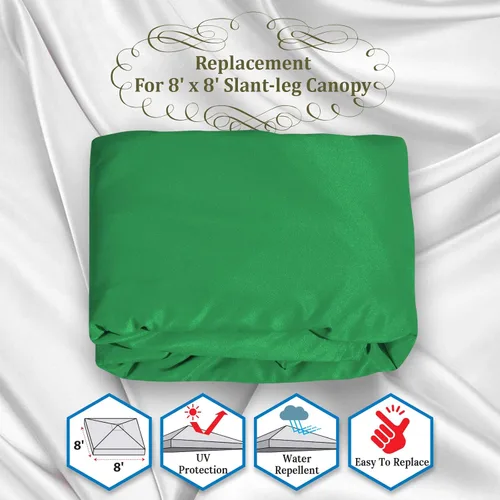 Vista 9 de BenefitUSA 8'x8' Replacement Canopy Top for Slant Leg Frame (Green)