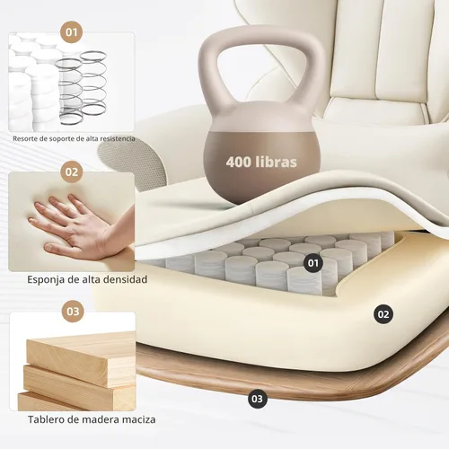 Vista 4 de Silla de Oficina de Masaje de 7 Puntos, Silla Gerencial Calefaccionada, Silla Ejecutiva Ergonómica con Reposapiés, Reposabrazos Ajustable, Silla