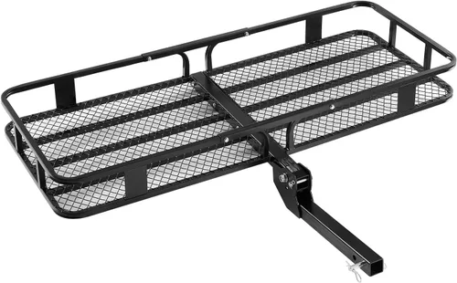 Vista 9 de VEVOR Transportador de enganche plegable de 60 x 24 x 6 – Cesta de carga de capacidad de 500 libras y bolsa impermeable, se adapta a receptor