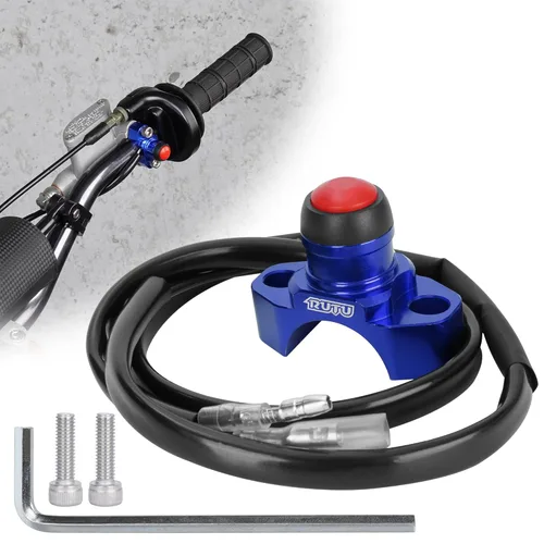 Vista 7 de Interruptor universal CNC para motor de motocicleta con placa trasera de montaje para botón de parada, arranque y muerte para motocicleta, ATV, Dirt