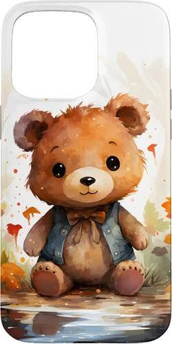 Vista 10 de Funda de oso de peluche con chaleco para iPhone 17