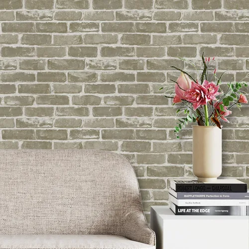 Vista 16 de Timeet Papel tapiz de ladrillo rojo, autoadhesivo para despegar y pegar, papel de contacto extraíble texturizado para dormitorio, sala de estar