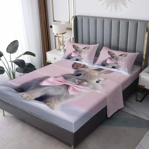 Vista 53 de Bear Sheets tamaño individual – Sábanas de microfibra suave y bolsillo profundo y sábanas con patrón sin arrugas, 3 piezas