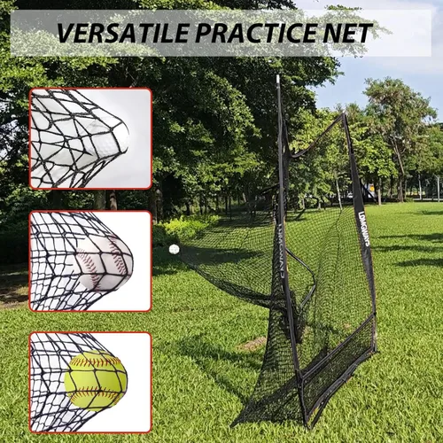 Vista 2 de 7×7FT Golf/Baseball/Softball Practice Net for Batting, Hitting, Pitching, Training, Portable Baseball Golf Net with Carry Bag, for All Levels, Easy