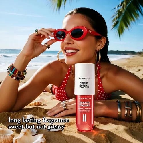 Vista 4 de Fragancia para el cabello y el cuerpo de 3 onzas líquidas, Eau de Parfum para mujer, aroma cálido, perfume n.º 2, aroma floral de fruta, con notas
