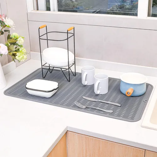 Vista 451 de MicoYang Alfombrilla de Silicona para Secar Platos de Múltiples Usos, Fácil de Limpiar, Ecológica, Alfombrilla de Silicona Resistente al Calor