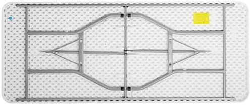 Vista 3 de PRO&Family Paquete de 5 mesas plegables de plástico blanco de 30 x 72 pulgadas. Mesa de bar plegable para escritorio, mesa de café, mesa