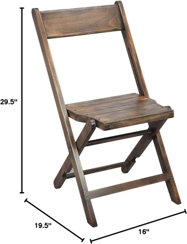 Vista 2 de EMMA + OLIVER Silla de boda plegable de madera con listones - Silla para eventos - Negro antiguo, juego de 2