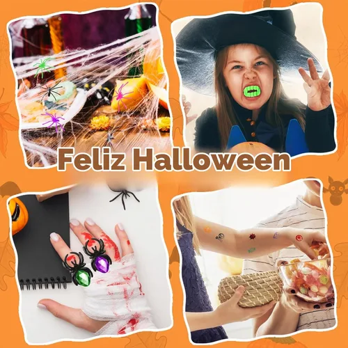 Vista 3 de Paquete de 24 calabazas de Halloween con juguete para niños