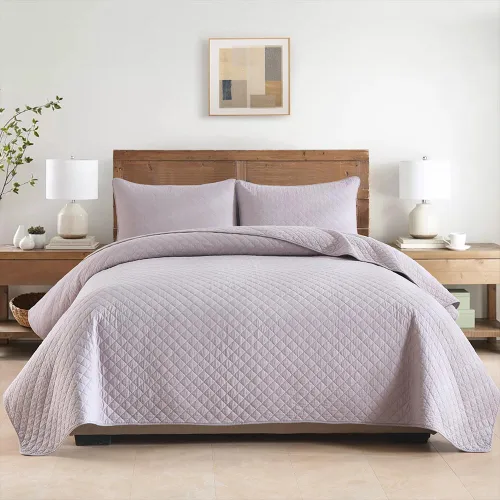 Juego de colcha de tamaño Queen de Wistown de 3 piezas y de algodón, cubrecamas reversibles ligeras, edredones para todas las estaciones, con patrón