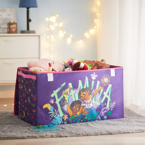 Vista 6 de Idea Nuova Disney Encanto - Baúl de almacenamiento plegable para juguetes de niños, duradero, con tapa