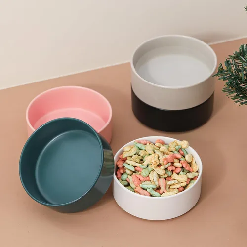Vista 6 de Cuenco de cerámica para perros para comida y agua, cuenco comedero para mascotas para perros y gatos pequeños, plato de alimentación de cerámica
