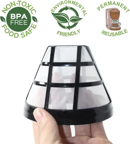 Vista 6 de Cestlaive Paquete de 4 filtros reutilizables de repuesto para cafetera, cono n.º 4, compatible con Cuisinart, filtros de cafetera Ninja, se adapta a